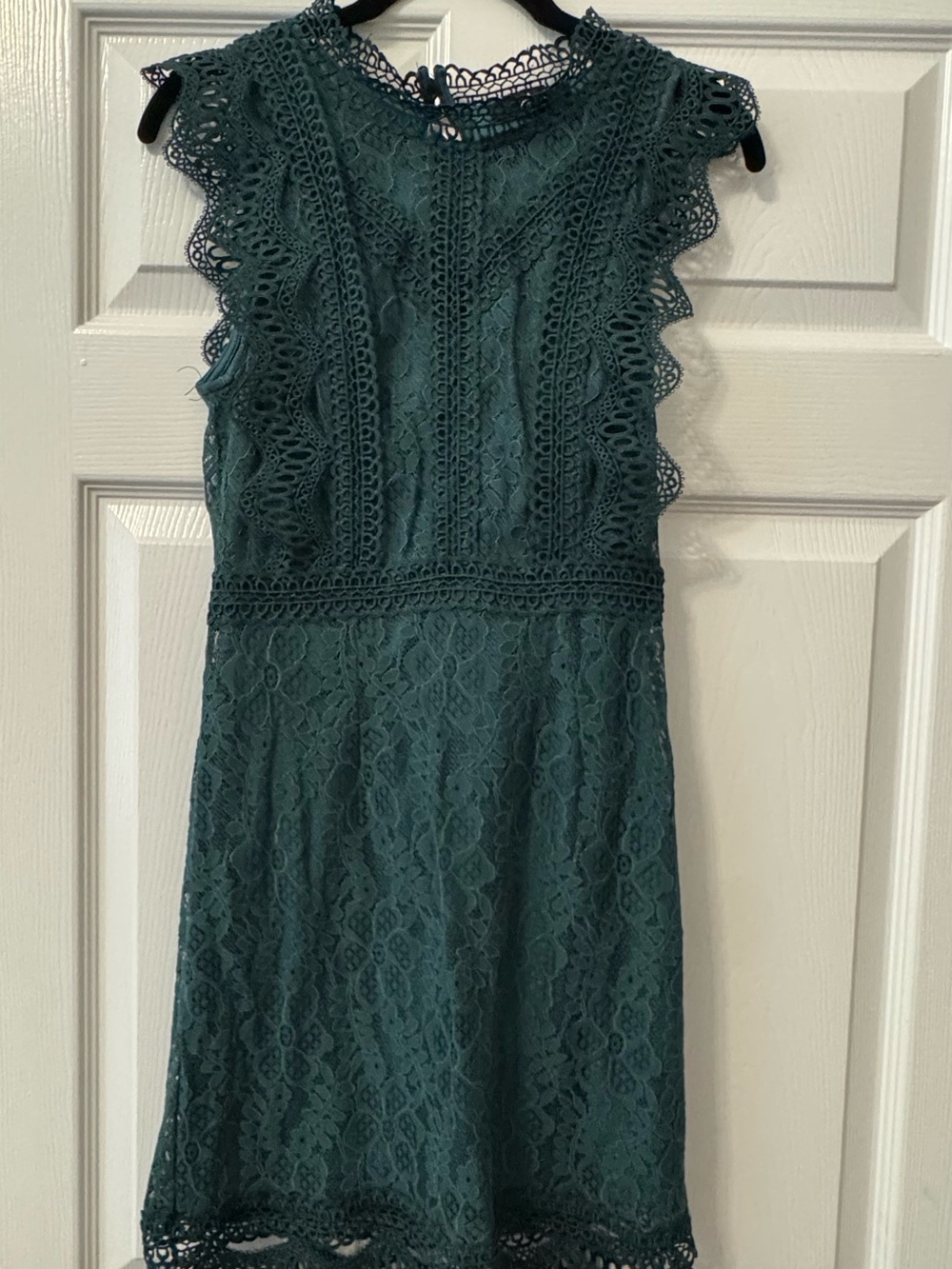 Lulu's Teal Lace Fit & Flare Cocktail Dress